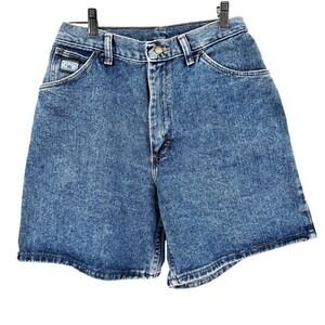 Wrangler High Waisted Mom Shorts Women's 10 Med Wash Jorts Cowgirl Western Rodeo